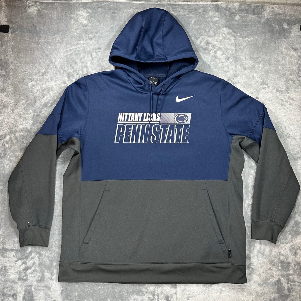 Nike Penn State Nittany Lions Hoodie Mens 2XL Blue Grey Dri-FIT CQ5564-419